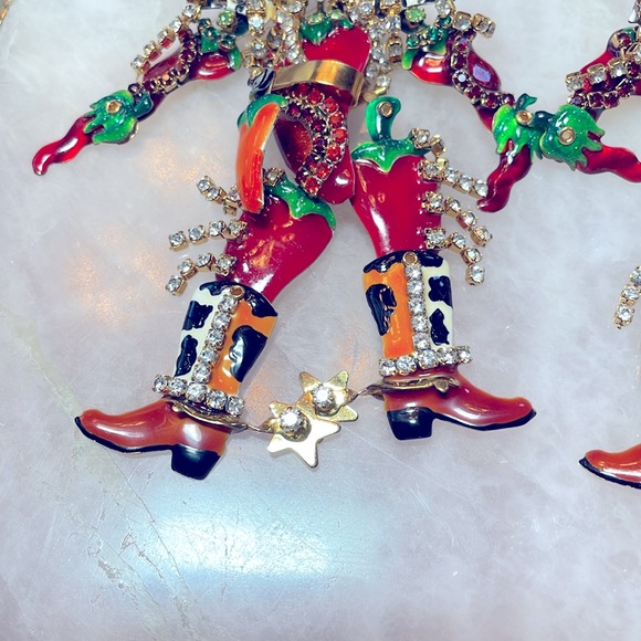 Lunch at the Ritz Spicy 🌶️ cowboy earrings - Picture 6 of 12